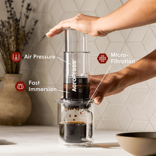 AeroPress Clear Coffee Maker | Lightweight Travel Coffee Press for Home, Camp & Field Brewing