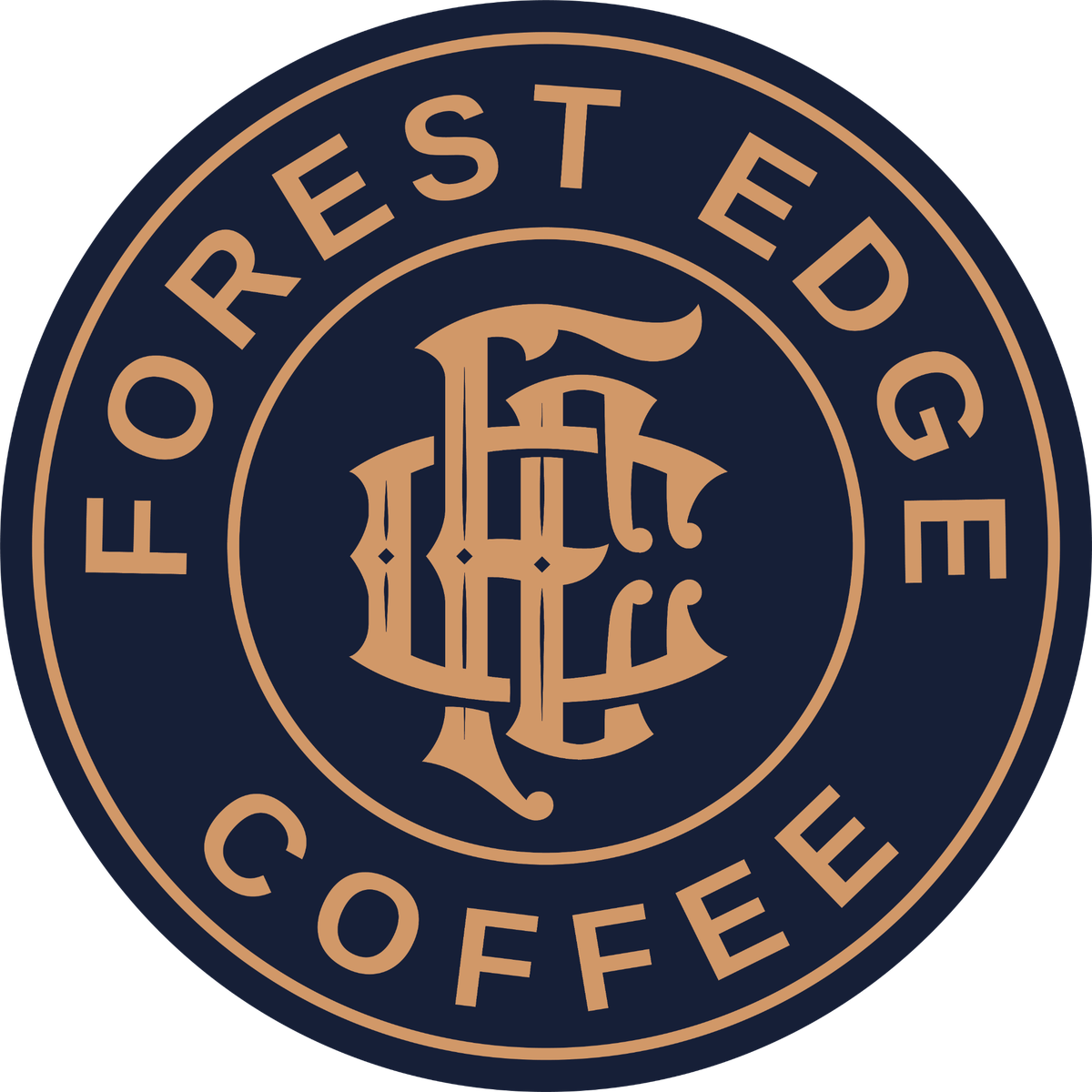 Forest Edge Coffee Monogram Sticker — 2⅜" Vinyl
